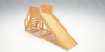 Зимняя деревянная горка Савушка "Зима wood-2"