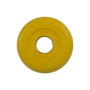 Диск обрезиненный жёлтого цвета MB Barbell MB-PltC26-1