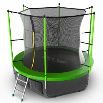 Батут с внутренней сеткой и лестницей EVO JUMP Internal 8ft (Green) + нижняя сеть