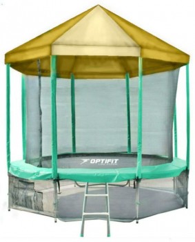 Батут Optifit Like Green 12ft с желтой крышей
