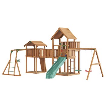 Jungle Palace + bridge Link + cottage(без горки) + swing + Rock + Рукоход с гимнастическими кольцами
