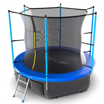 Батут с внутренней сеткой и лестницей EVO JUMP Internal 8ft (Blue) + нижняя сеть