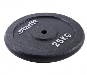Диск чугунный Starfit BB-204 25 кг, d=26 мм, черный