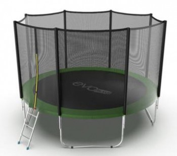 Батут с внешней сеткой и лестницей EVO JUMP External 12ft (Green)