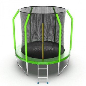 Батут с внутренней сеткой и лестницей Evo Jump Cosmo 6ft (Green)