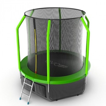 Батут с внутренней сеткой и лестницей Evo Jump Cosmo 6ft (Green)+ нижняя сеть