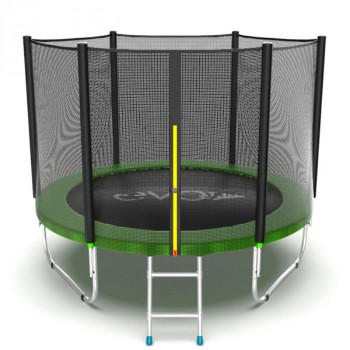 Батут с внешней сеткой и лестницей EVO JUMP External 8ft (Green)