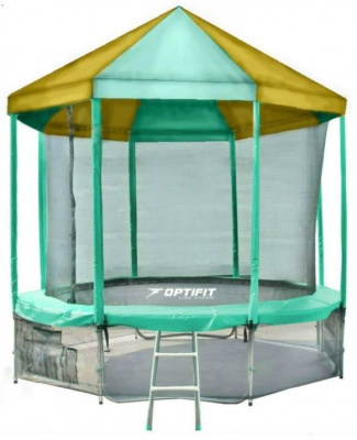 Батут Optifit Like Green 10ft с зелено-желтой крышей