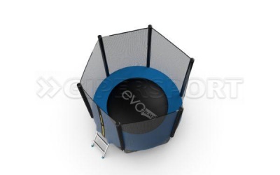 Батут с внешней сеткой и лестницей EVO JUMP External 6ft (Blue) + нижняя сеть