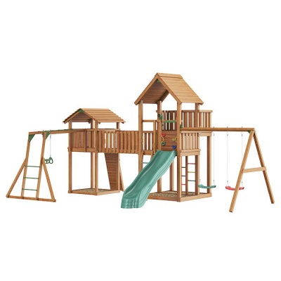 Jungle Palace + bridge Link + cottage(без горки) + swing + Rock + Рукоход с гимнастическими кольцами