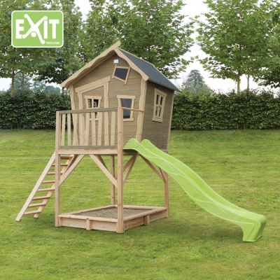 Игровой дом с изгибом с горкой Exit Toys 700