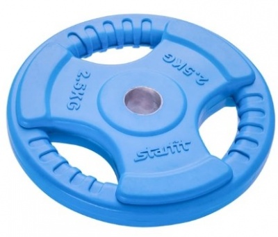 Диск обрезиненный Starfit BB-201, d=26 мм, синий, 2,5 кг