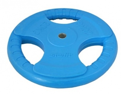 Диск обрезиненный Starfit BB-201, d=26 мм, синий, 20 кг