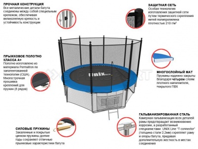 Батут UNIX line 6 ft outside (Blue)