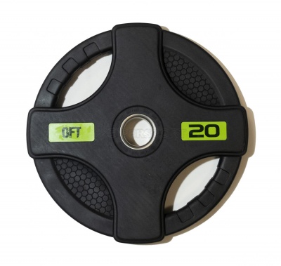 Штанга олимпийская OriginalFitTools 180 кг (диски с двумя хватами, черный гриф)