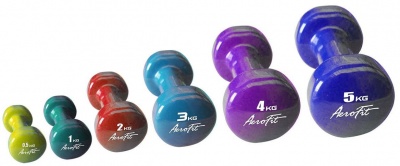 Гантель в виниловой оболочке Aerofit, 5 кг, синий | sportres.ru