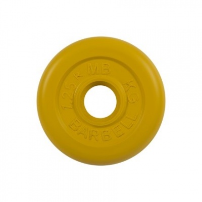 Диск обрезиненный желтого цвета MB Barbell MB-PltC31-1,25