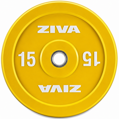 Диск бампированный обрезиненный цветной Ziva ZXP-RBBP, 15 кг | sportres.ru