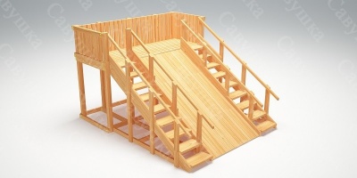 Зимняя деревянная горка Савушка "Зима wood-4"