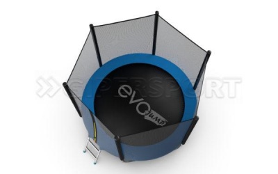 Батут с внешней сеткой и лестницей EVO JUMP External 8ft (Blue) + нижняя сеть