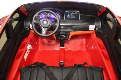 Детский электромобиль RiverToys BMW X6 M JJ2168 (красный, белый, черный)