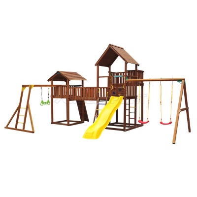 Jungle Palace + bridge Link + cottage(без горки) + swing + Rock + Рукоход с гимнастическими кольцами