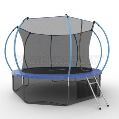 Батут с внутренней сеткой и лестницей EVO JUMP Internal 12ft (Blue) + нижняя сеть