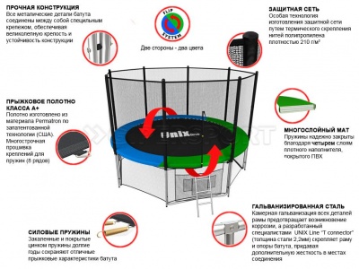 Батут UNIX line Classic 14 ft (outside)