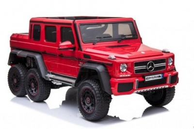 Детский шестиколесный электромобиль RiverToys Mercedes-Benz G63 AMG 4WD P777PP (белый, красный)