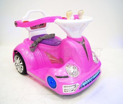 Электромобиль-ходунки RiverToys 1688 розовый