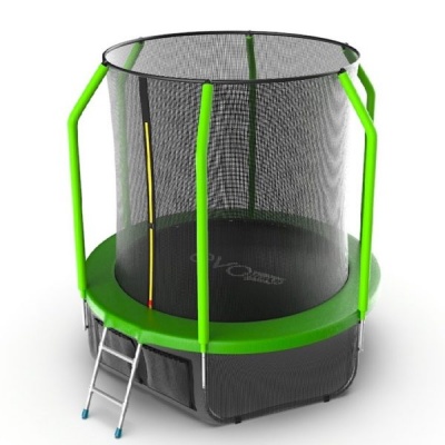 Батут с внутренней сеткой и лестницей Evo Jump Cosmo 6ft (Green)+ нижняя сеть